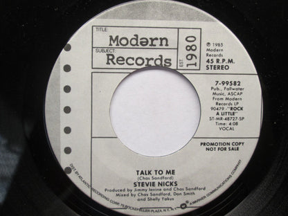 Stevie Nicks : Talk To Me (7", Promo, Spe)