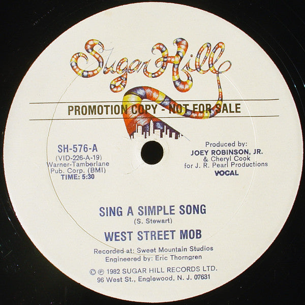 West Street Mob : Sing A Simple Song / Another Muther For Ya (12", Promo)