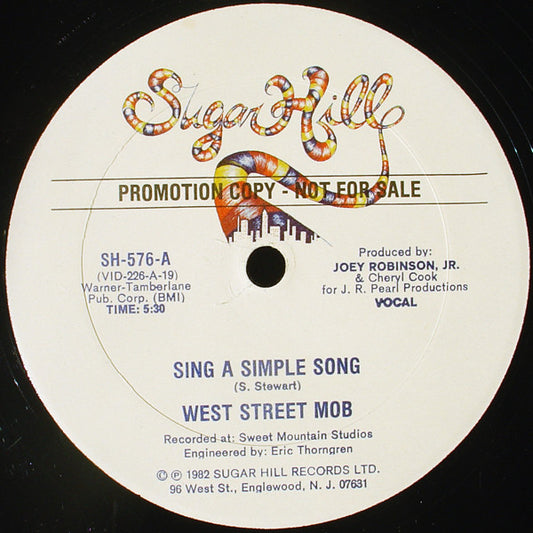 West Street Mob : Sing A Simple Song / Another Muther For Ya (12", Promo)