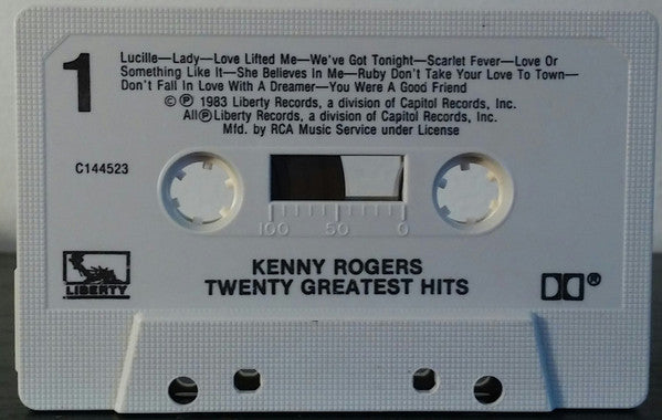 Kenny Rogers : Twenty Greatest Hits (Cass, Comp, Club)