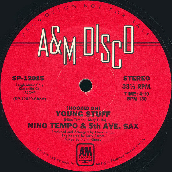 Nino Tempo & 5th Ave. Sax : (Hooked On) Young Stuff (12", Promo, Mon)