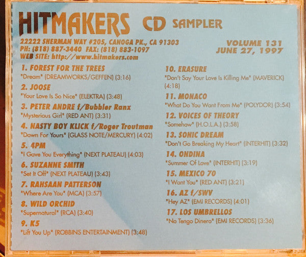Various : Hitmakers Top 40 CD Sampler Volume 131 June 27, 1997 (CD, Promo, Smplr)