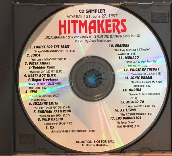 Various : Hitmakers Top 40 CD Sampler Volume 131 June 27, 1997 (CD, Promo, Smplr)