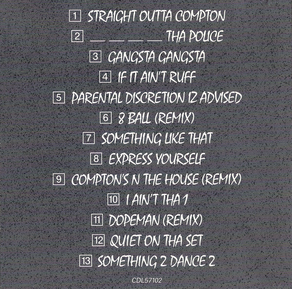 N.W.A. : Straight Outta Compton (CD, Album, EMI)