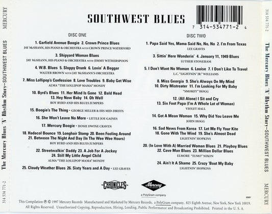 Various : Southwest Blues - The Mercury Blues ’N’ Rhythm Story - 1945-1955 (2xCD, Comp)