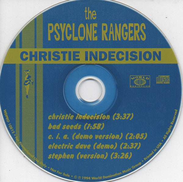 The Psyclone Rangers : Christie Indecision (CD, EP, Promo)