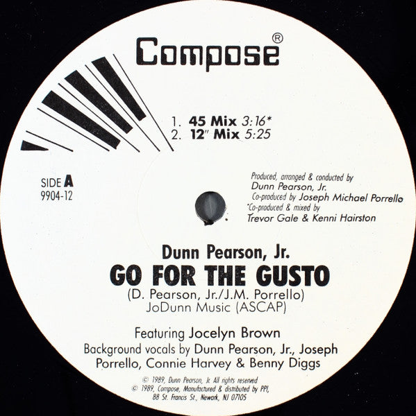 Dunn Pearson Jr. Featuring Jocelyn Brown : Go For The Gusto (12")