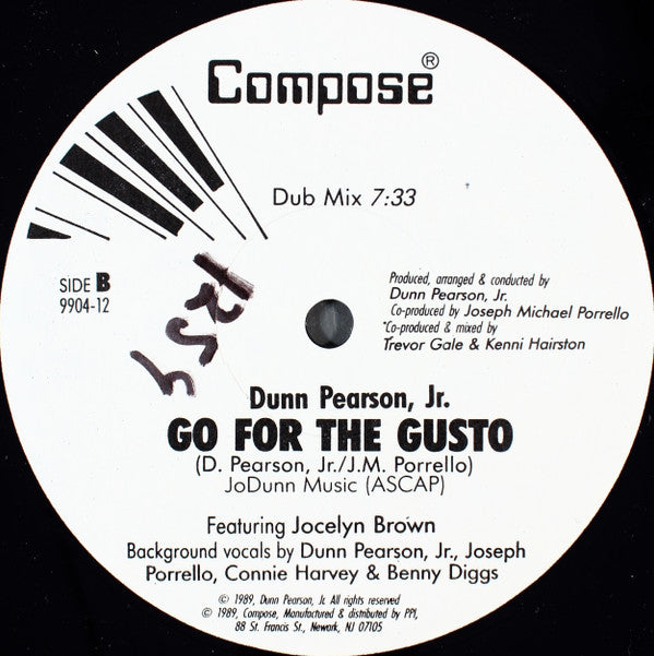 Dunn Pearson Jr. Featuring Jocelyn Brown : Go For The Gusto (12")