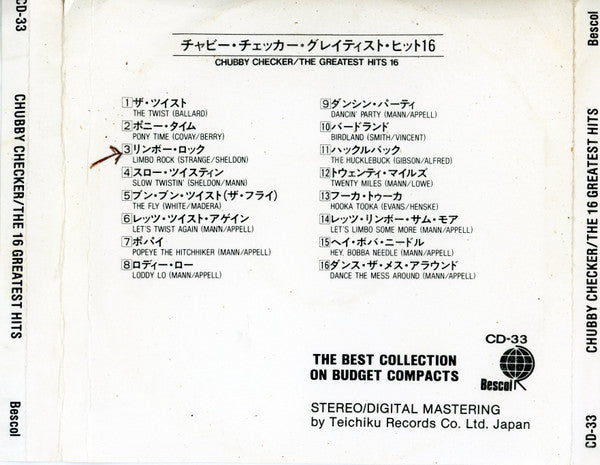 Chubby Checker : The 16 Greatest Hits (CD, Comp)