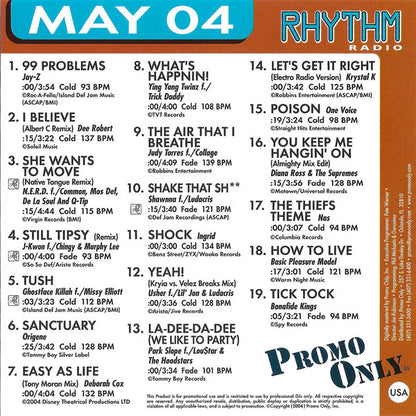 Various : Promo Only Rhythm Radio: May 2004 (CD, Comp, Promo)