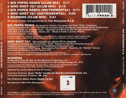 Notorious B.I.G. : Big Poppa (Remix) (CD, Single)