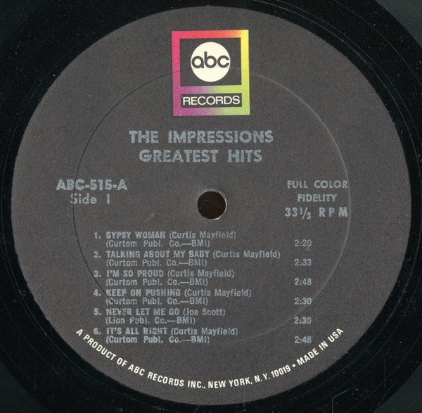 The Impressions : Greatest Hits (LP, Comp, Mono)