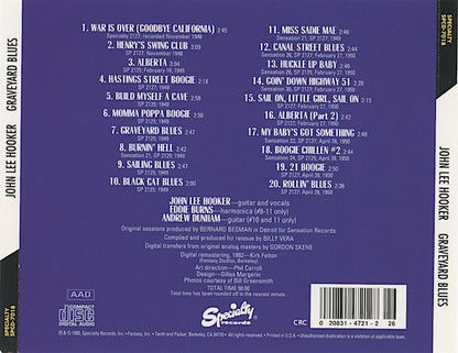 John Lee Hooker : Graveyard Blues (CD, Comp, Club, RM, RP)