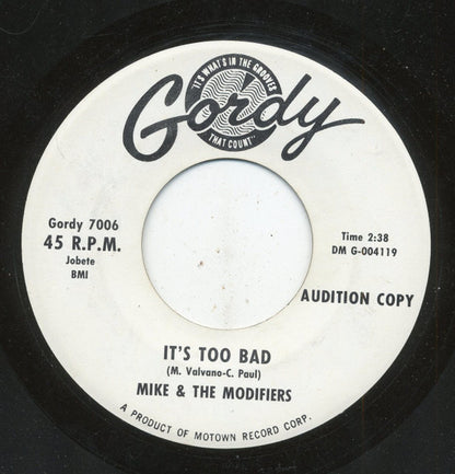 Mike & The Modifiers : I Found Myself A Brand New Baby / It's Too Bad (7", Promo)