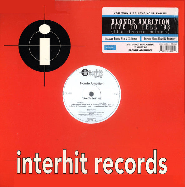Blonde Ambition : Live To Tell '98 (The Dance Mixes) (12", Single)