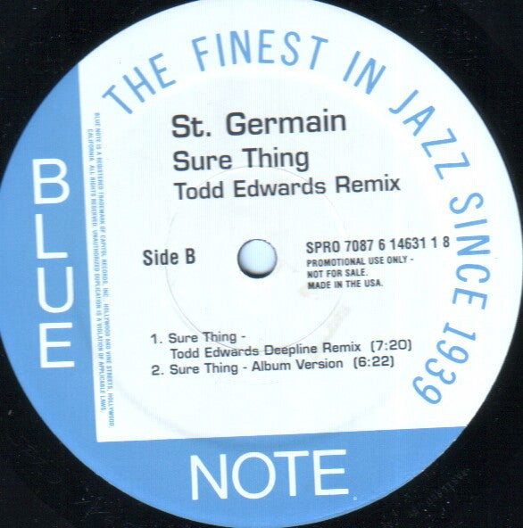 St Germain : Sure Thing (Todd Edwards Remix) (12", Promo)
