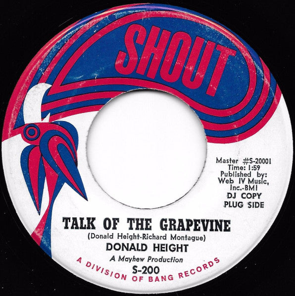 Donald Height : Talk Of The Grapevine (7", Promo)