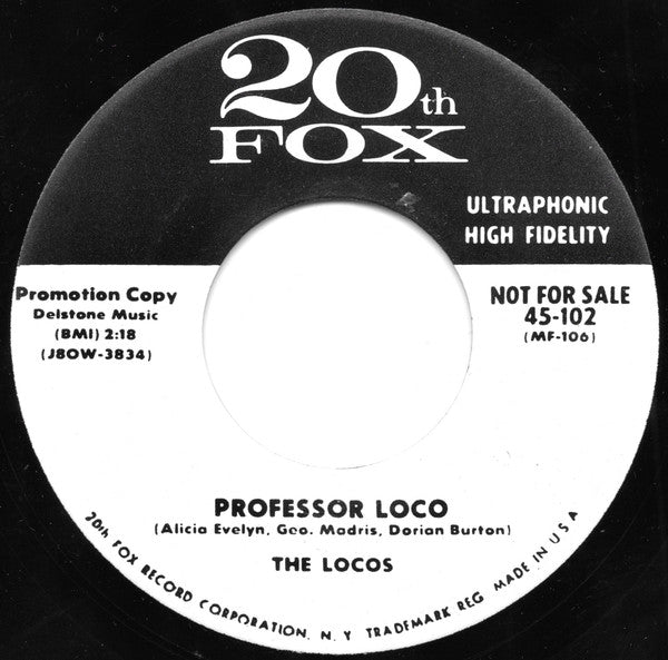 The Locos (4) : Oh Yes, Indeed I Do / Professor Loco (7", Promo, Unofficial)