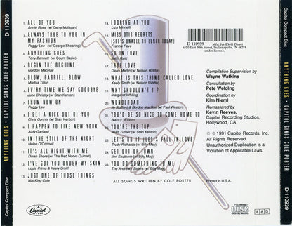 Various : Anything Goes - Capitol Sings Cole Porter (CD, Comp, Club, RM)