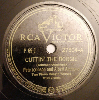 Pete Johnson, Albert Ammons : 8 To The Bar (Two Piano Boogie Woogie For Dancing) (4xShellac, 10", RP, Cam)