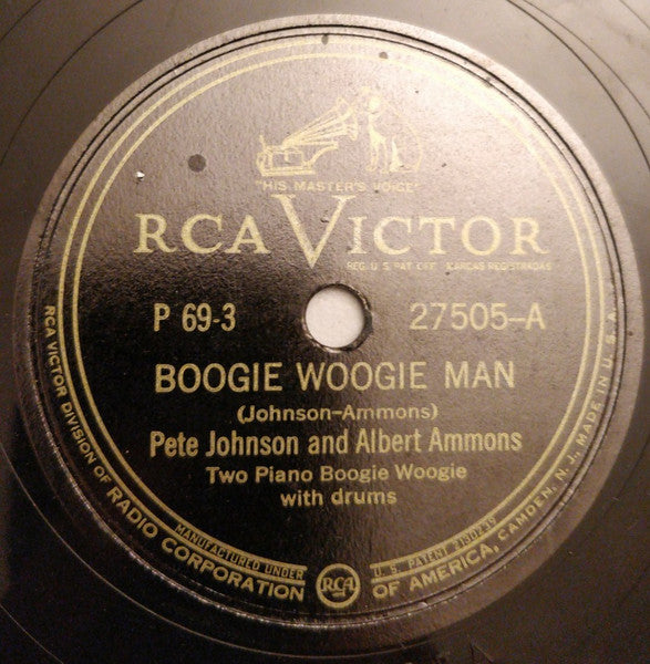 Pete Johnson, Albert Ammons : 8 To The Bar (Two Piano Boogie Woogie For Dancing) (4xShellac, 10", RP, Cam)