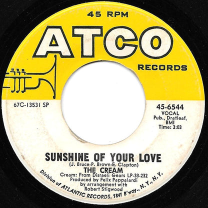 Cream (2) : Sunshine Of Your Love (7", Single, SP)