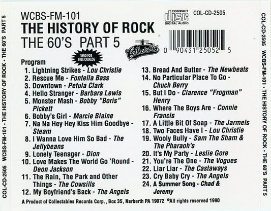 Various : WCBS FM101 History Of Rock - The 60's Part 5 (CD, Comp)