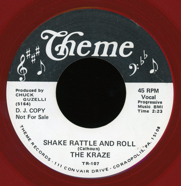 The Kraze (2) : Train Kept A Rollin / Shake Rattle And Roll (7", Promo, Red)