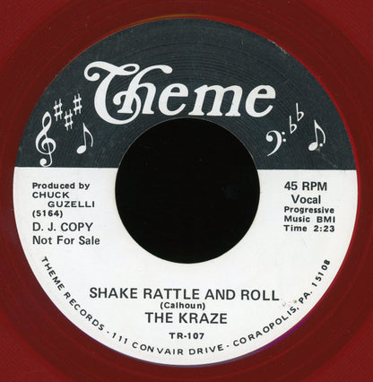 The Kraze (2) : Train Kept A Rollin / Shake Rattle And Roll (7", Promo, Red)