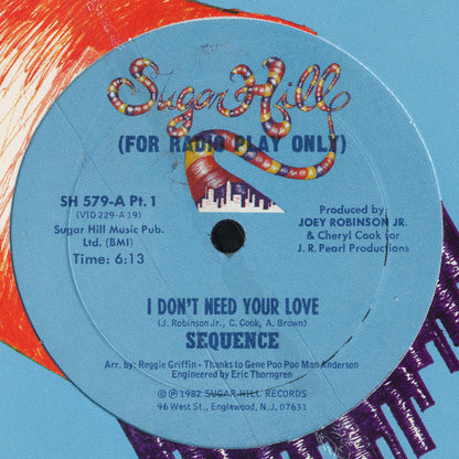 The Sequence : I Don't Need Your Love (12", Single, Promo)