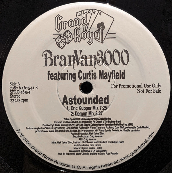 Bran Van 3000 featuring Curtis Mayfield : Astounded (12", Promo)