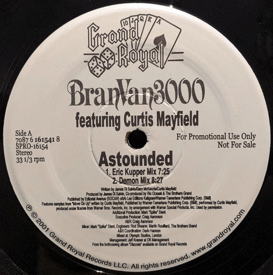 Bran Van 3000 featuring Curtis Mayfield : Astounded (12", Promo)