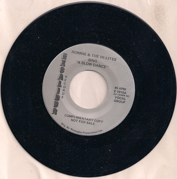Ronnie & The Hi-Lites / Tommy Ridgley : A Slow Dance / Looped (7", Mono, Promo, RE)