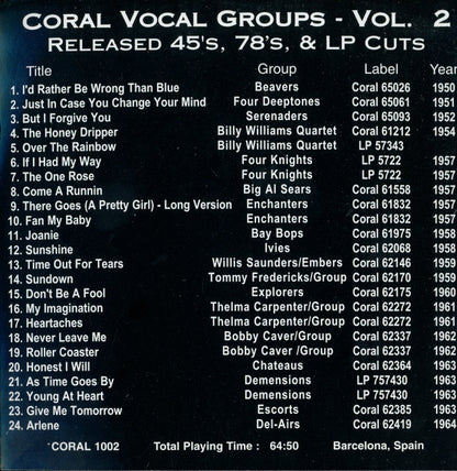 Various : Coral Vocal Groups Volume 2 (CD, Comp)