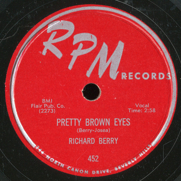 Richard Berry : Pretty Brown Eyes / I Am Bewildered (10", Single)