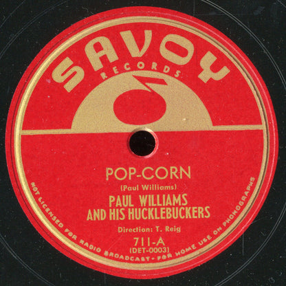 Paul Williams & His Hucklebuckers : Popcorn / Free Dice (Shellac, 10")