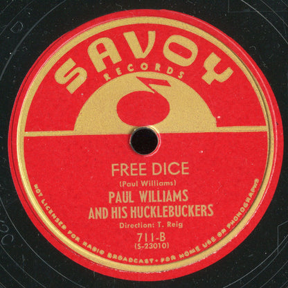 Paul Williams & His Hucklebuckers : Popcorn / Free Dice (Shellac, 10")