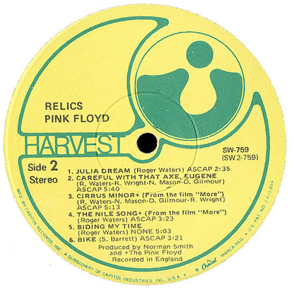 Pink Floyd : Relics - A Bizarre Collection Of Antiques & Curios (LP, Comp, RP, Win)