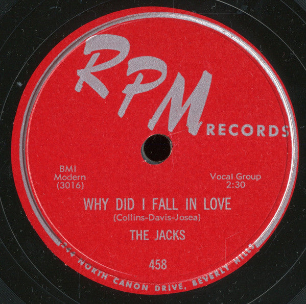 The Jacks : Why Did I Fall In Love / Sugar Baby (10")