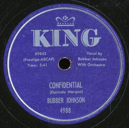 Bubber Johnson : Confidential / Let's Take A Walk (10", Single)