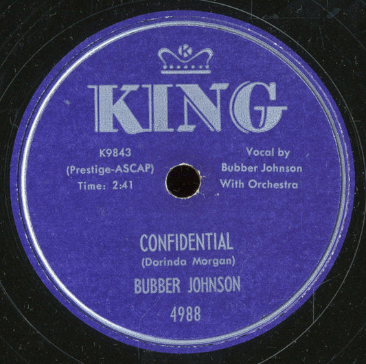Bubber Johnson : Confidential / Let's Take A Walk (10", Single)
