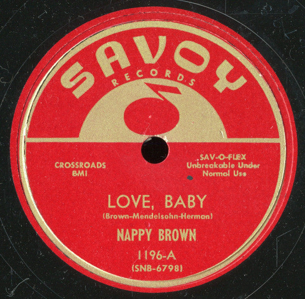 Nappy Brown : Love, Baby / Am I (10", Single)
