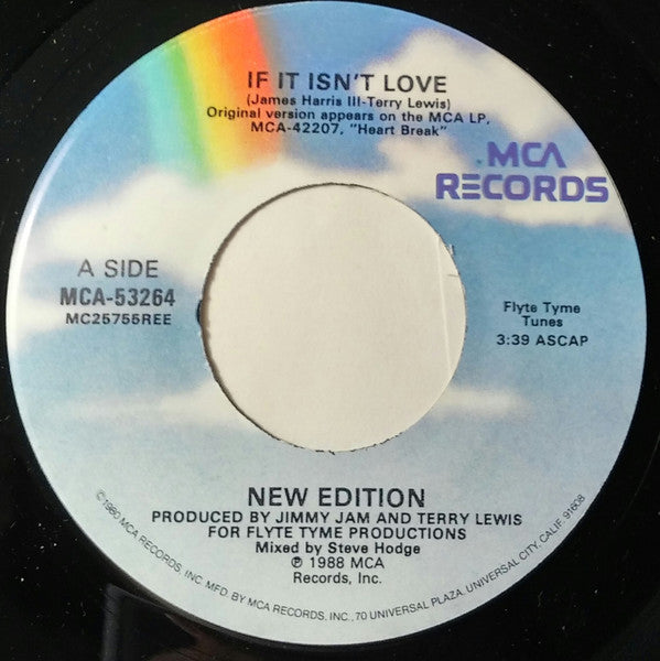 New Edition : If It Isn't Love (7", Single, Glo)