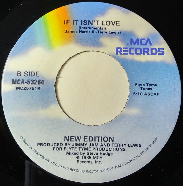 New Edition : If It Isn't Love (7", Single, Glo)