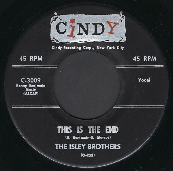 The Isley Brothers : This Is The End / Don't Be Jealous (7", Single, Mono, RP)