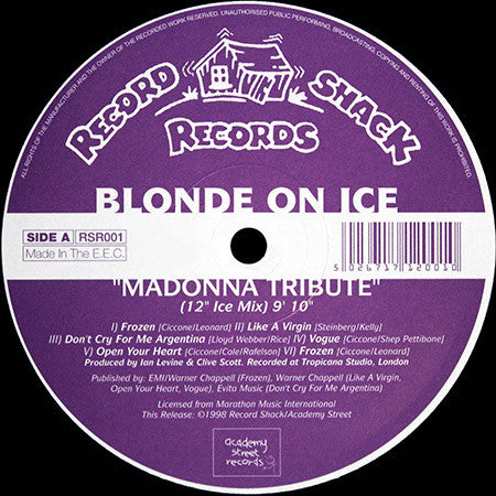 Blonde On Ice : Madonna Tribute (12")