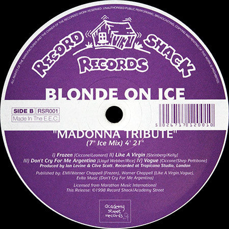 Blonde On Ice : Madonna Tribute (12")