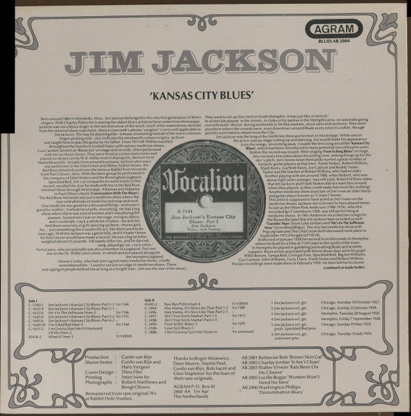 Jim Jackson (2) : Kansas City Blues (LP, Comp, RM)