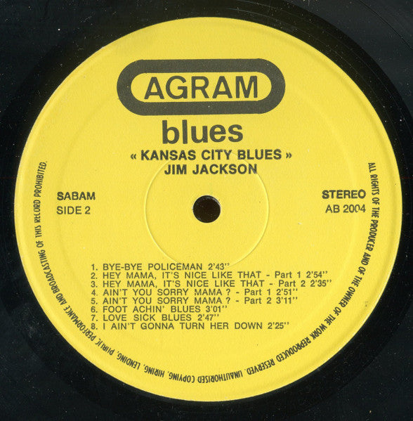 Jim Jackson (2) : Kansas City Blues (LP, Comp, RM)