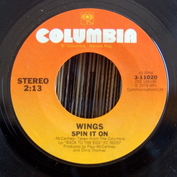 Wings (2) : Getting Closer (7", Single, Styrene, CTH)